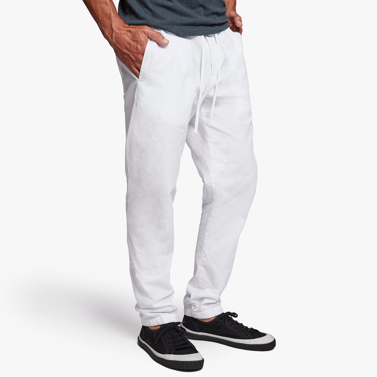 Twisted Seam Poplin Pant In White | James Perse Los Angeles