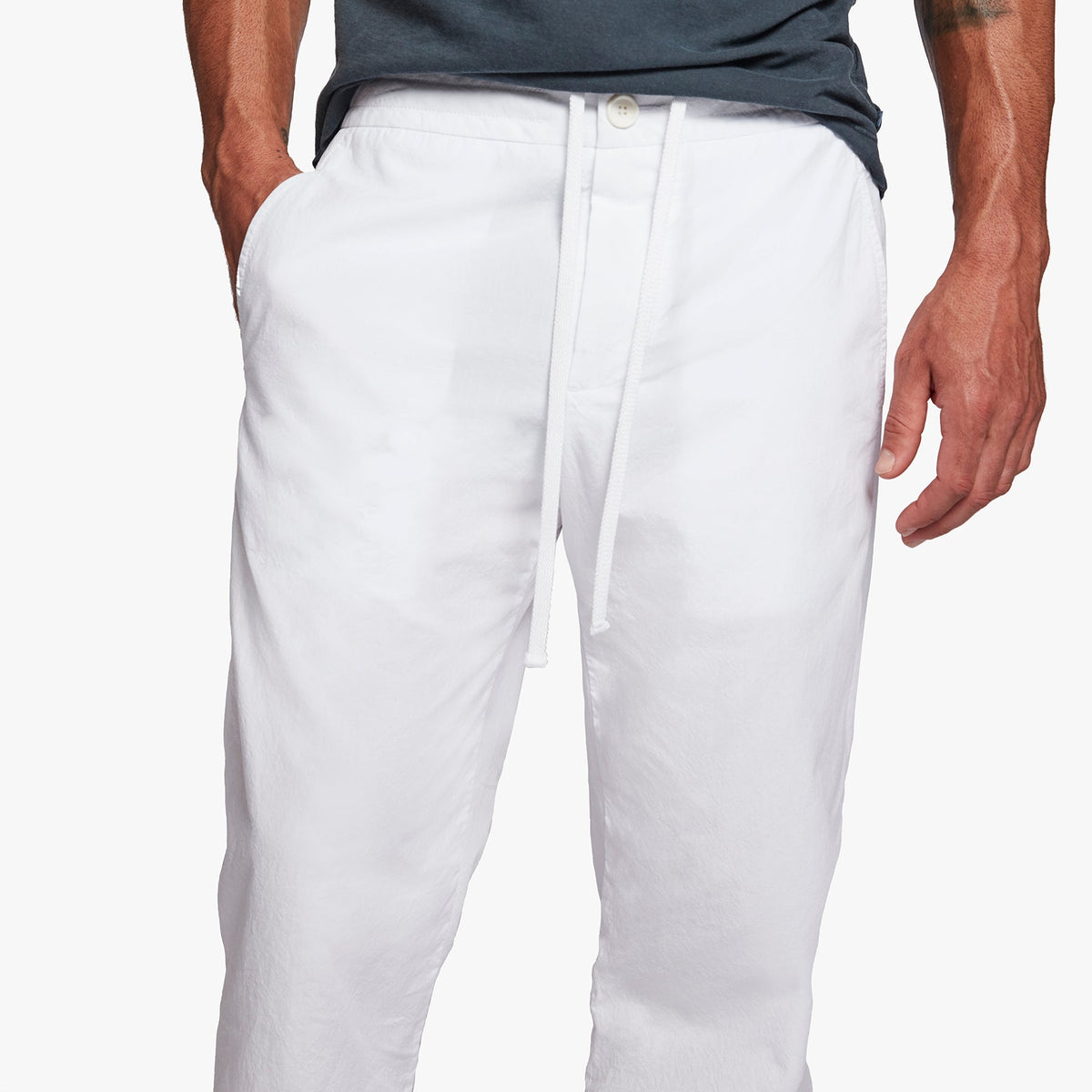 Twisted Seam Poplin Pant In White | James Perse Los Angeles