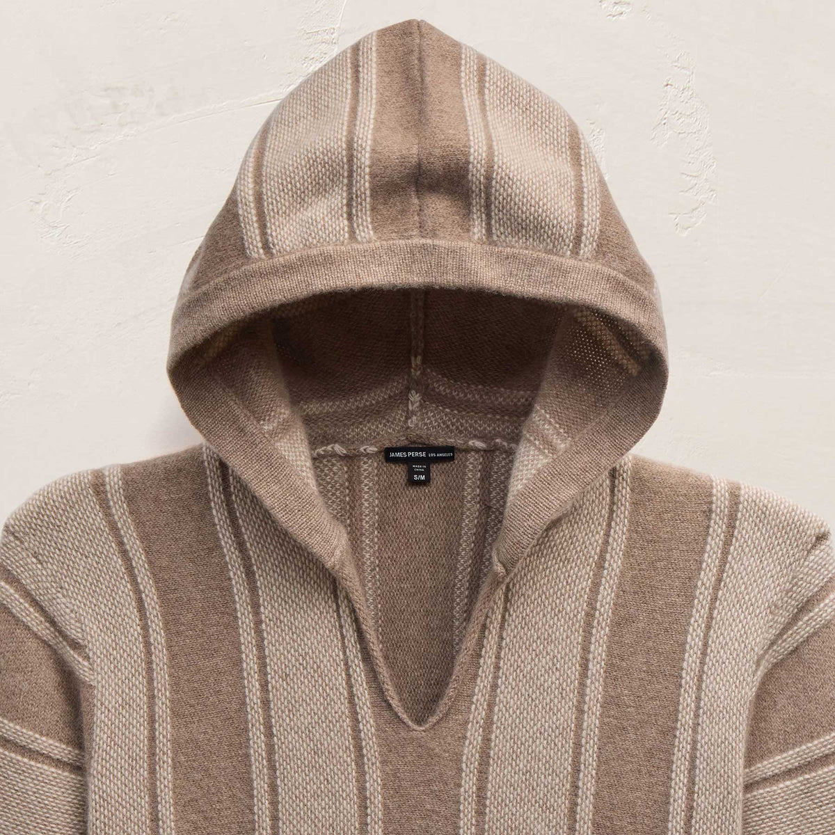 Mens Poncho in Natural Stripe | James Perse Los Angeles FLAT
