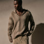 Mens Poncho in Natural Stripe | James Perse Los Angeles