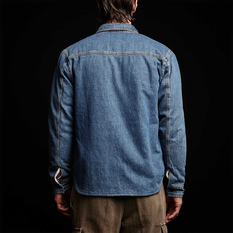 Sherpa Lined Denim Shrt Jacket in Indigo | James Perse Los Angeles