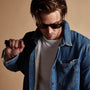 Sherpa Lined Denim Shrt Jacket in Indigo | James Perse Los Angeles