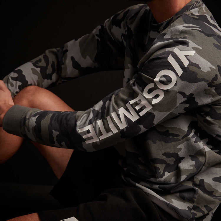 Camo Heavy Jersey Raglan Pullover - Rain Camo | James Perse Los Angeles