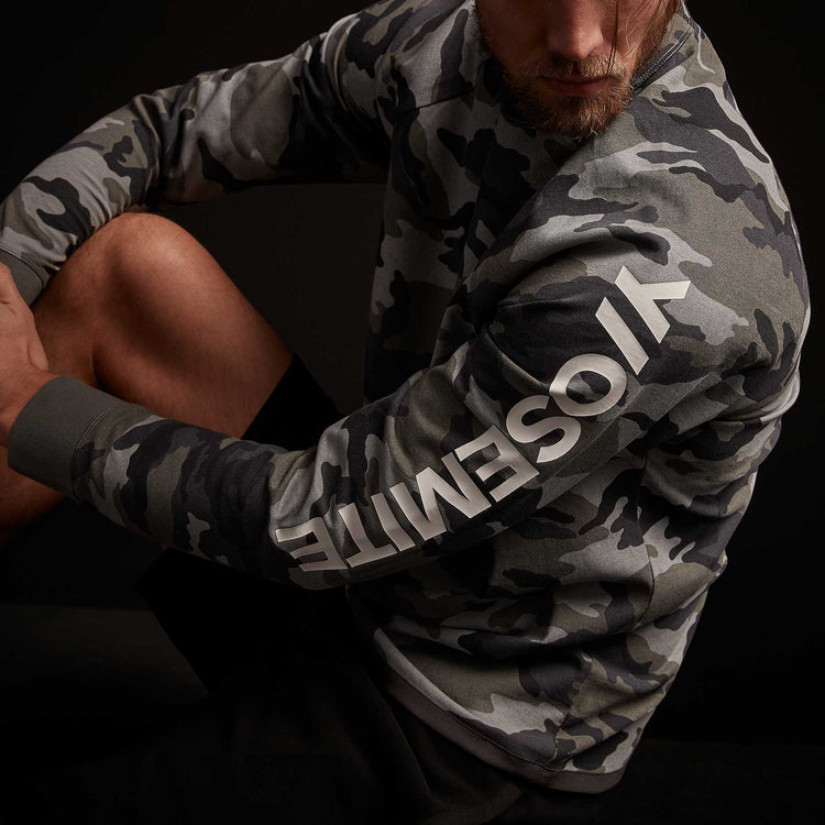 Camo Heavy Jersey Raglan Pullover - Rain Camo | James Perse Los Angeles