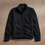 Cotton Knit Zip Up Sweater in Black | James Perse Los Angeles