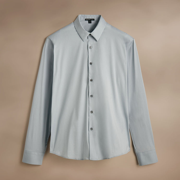 Matte Stretch Poplin Dress Shirt  in Grey Glacier | James Perse Los Angeles