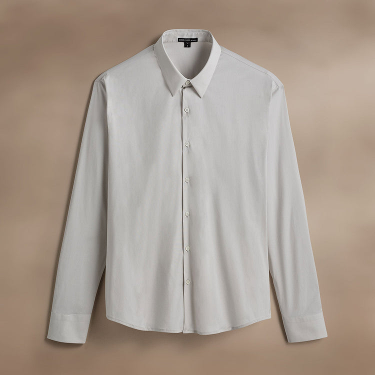 Matte Stretch Poplin Dress Shirt in Light Mist | James Perse Los Angeles