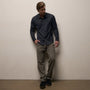 Matte Stretch Poplin Dress Shirt in Navy | James Perse Los Angeles