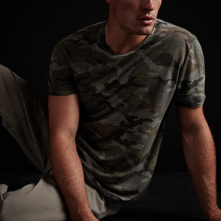 Clear Jersey Camo Crew in Jungle Camo | James Perse Los Angeles