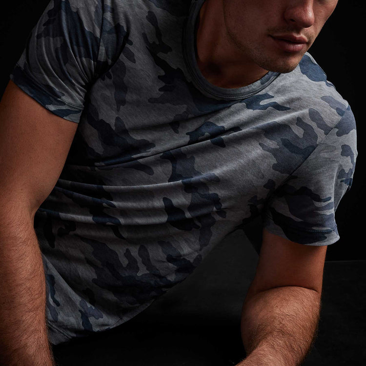Clear Jersey Camo Crew in Storm Camo | James Perse Los Angeles