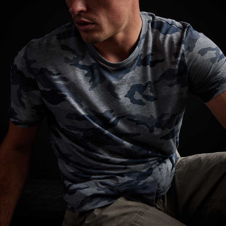 Clear Jersey Camo Crew in Storm Camo | James Perse Los Angeles