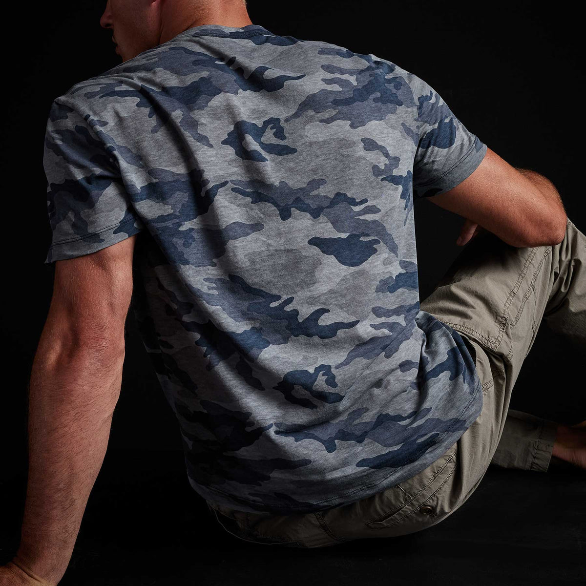 Clear Jersey Camo Crew in Storm Camo | James Perse Los Angeles