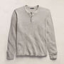 Cotton Linen Thermal Henley in Heather Fog | James Perse Los Angeles