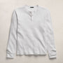 Cotton Linen Thermal Henley in White | James Perse Los Angeles