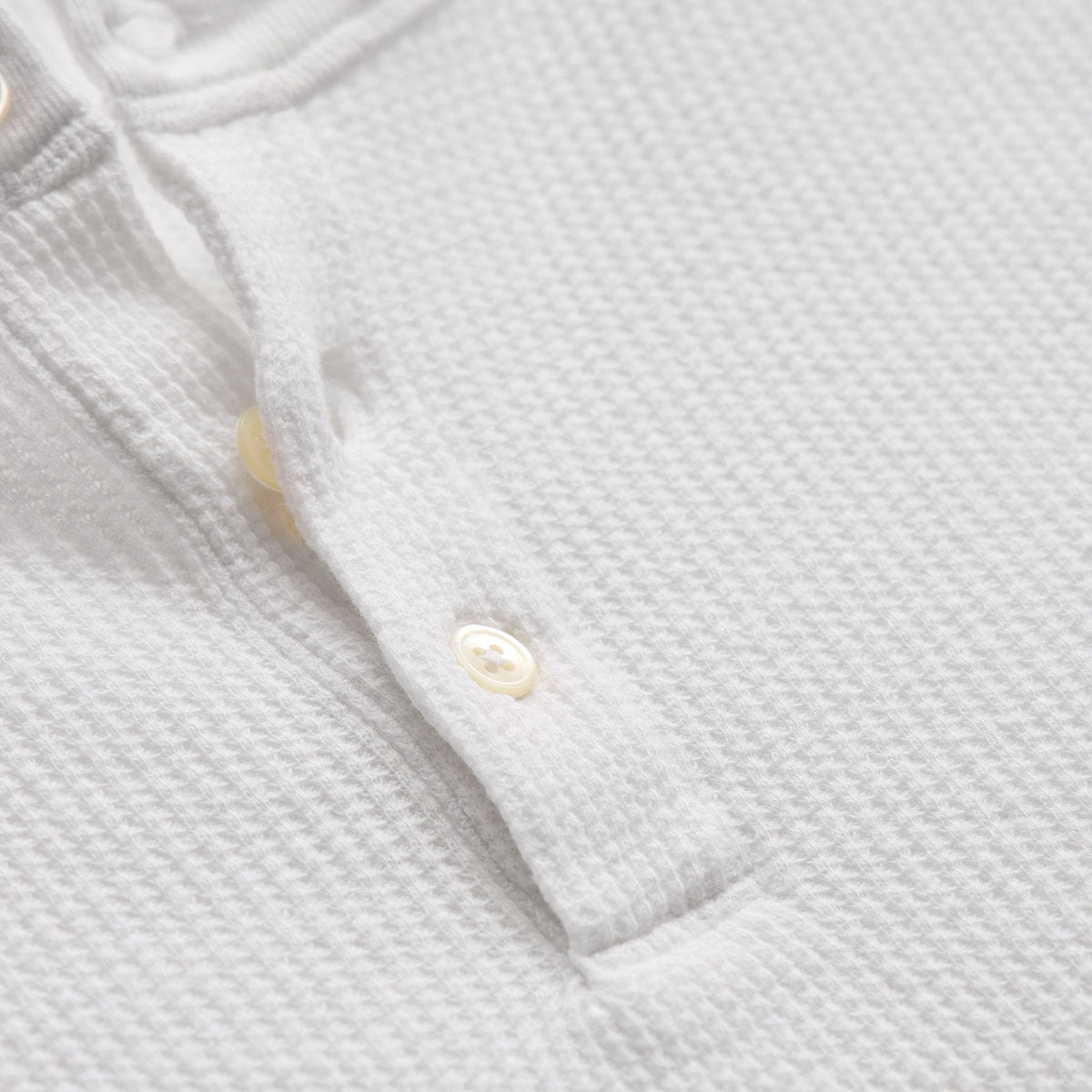 Cotton Linen Thermal Henley in White | James Perse Los Angeles