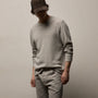 Cotton Linen Thermal Crew in Heather Fog | James Perse Los Angeles