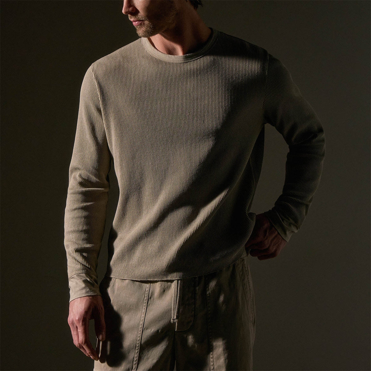Mrcrzd Lts Mirco Thrml Long Sleeve Crew in Overcast | James Perse Los Angeles