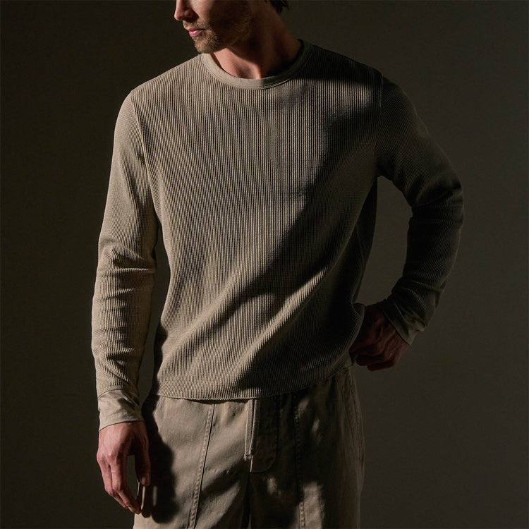 Mrcrzd Lts Mirco Thrml Long Sleeve Crew in Overcast | James Perse Los Angeles