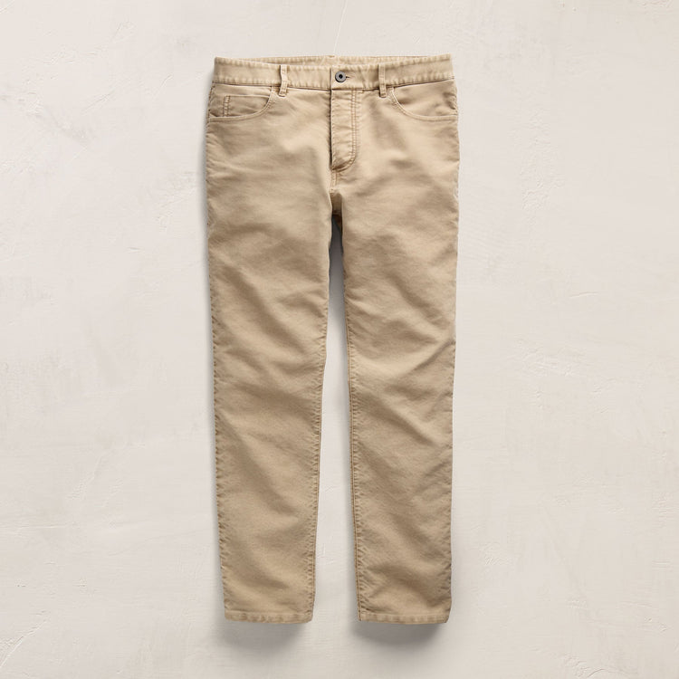 Cotton Moleskin 5 Pocket Pant in Light Khaki Pigment | James Perse Los Angeles