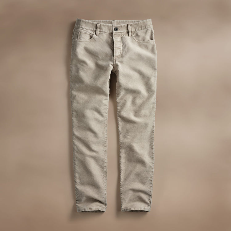 Woven Cotton Terry 5 Pocket  in Light Tan Pigment | James Perse Los Angeles