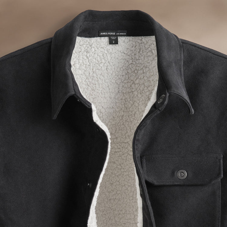 Cotton Moleskin Shirt Jacket in Magma | James Perse Los Angeles