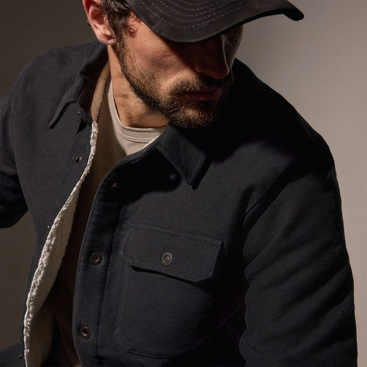 Cotton Moleskin Shirt Jacket in Magma | James Perse Los Angeles