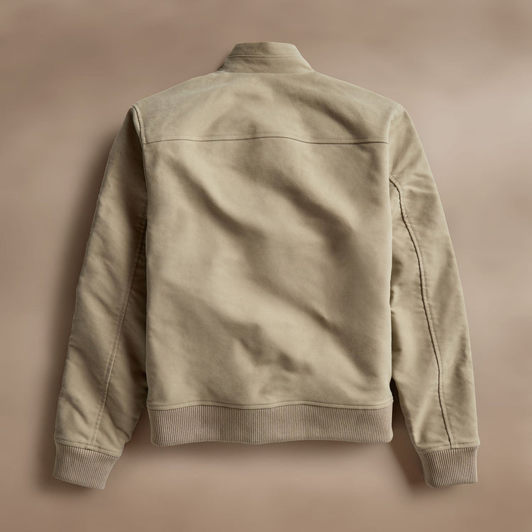 Cotton Moleskin Bomber Jacket in Overcast | James Perse Los Angeles