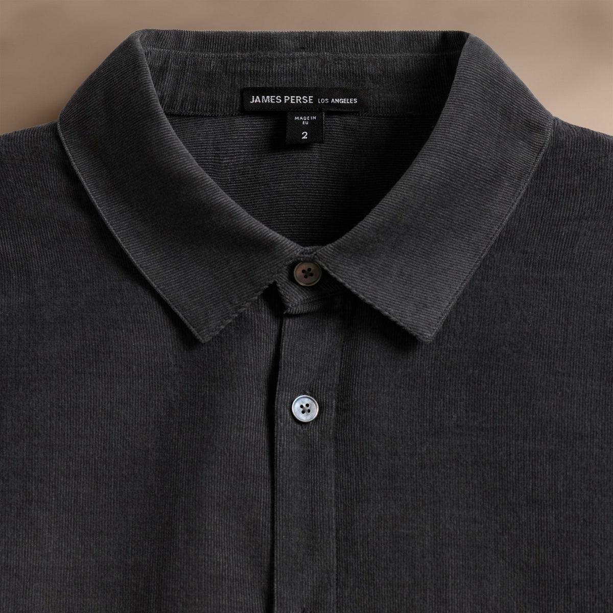 Cotton Cashmere Blend Corduroy Shirt in Carbon | James Perse Los Angeles