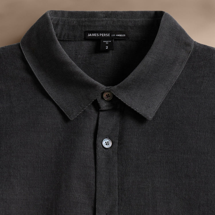 Cotton Cashmere Blend Corduroy Shirt in Carbon | James Perse Los Angeles