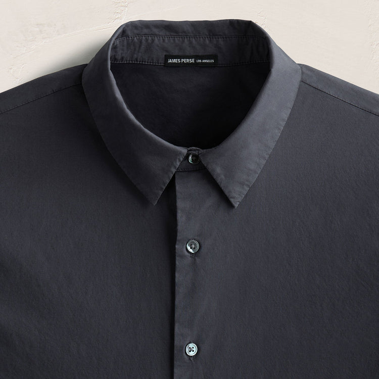 Slim Fit Stretch Poplin Shirt in Asphalt | James Perse Los Angeles