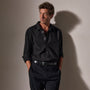 Stretch Poplin Shirt in Black | James Perse Los Angeles