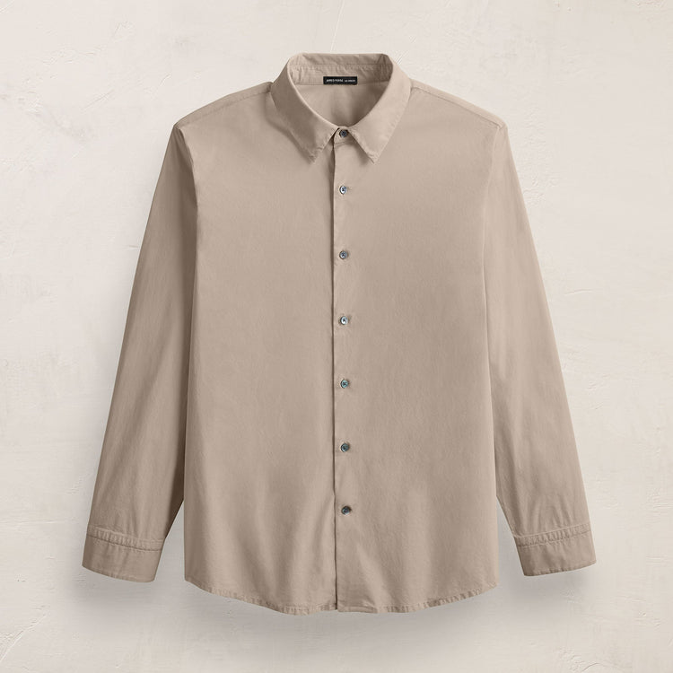 Slim Fit Stretch Poplin Shirt in Overcast | James Perse Los Angeles