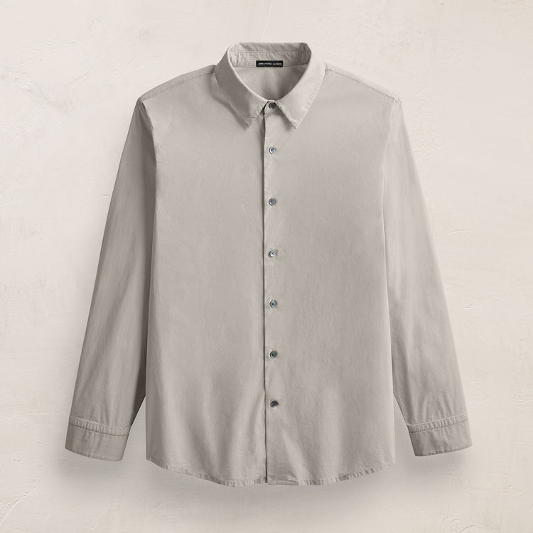 Stretch Poplin Shirt in Salt | James Perse Los Angeles