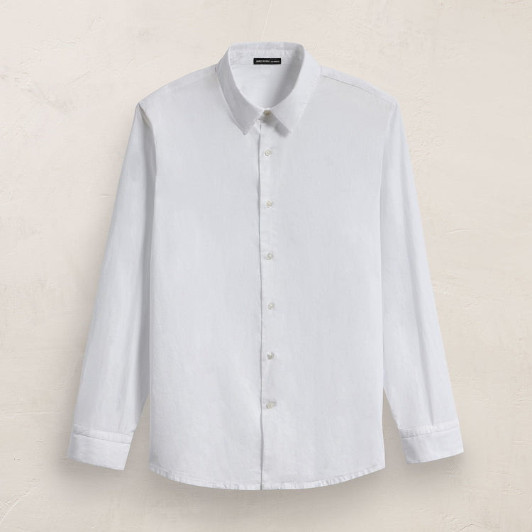 Stretch Poplin Shirt in White | James Perse Los Angeles