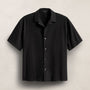 Oversized Stretch Poplin Short Sleeve Shirt in Black | James Perse Los Angeles