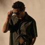 Oversized Stretch Poplin Short Sleeve Shirt in Granite | James Perse Los Angeles