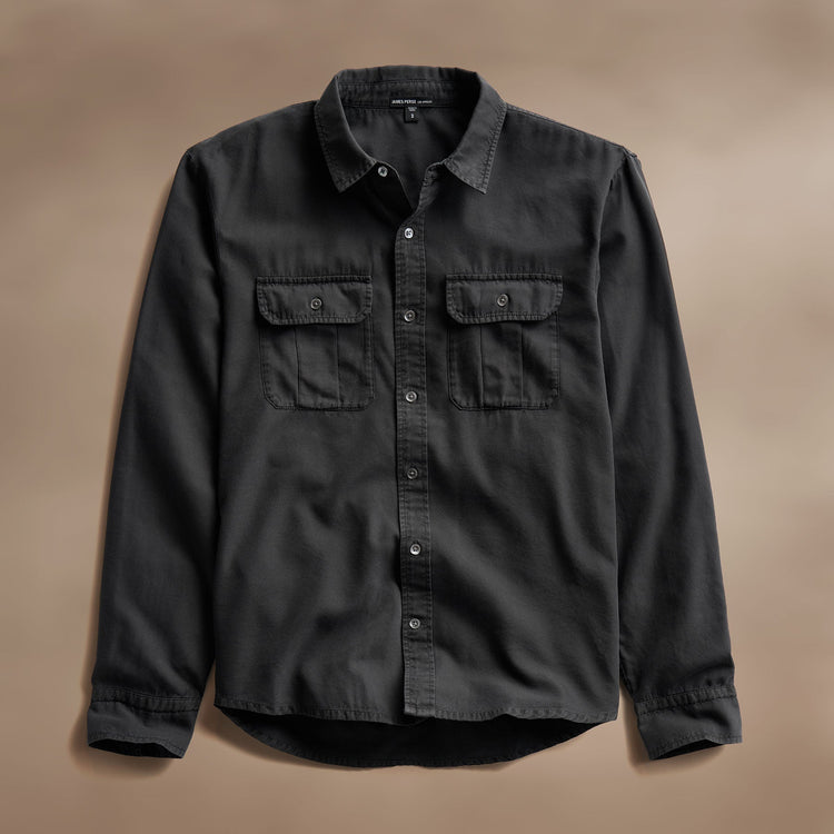 Cotton Wool Twll Utility Shirt in Magma Pigment | James Perse Los Angeles