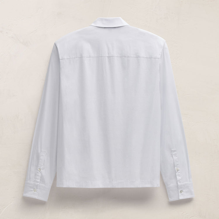 Zip Up Shirt in White | James Perse Los Angeles FLAT