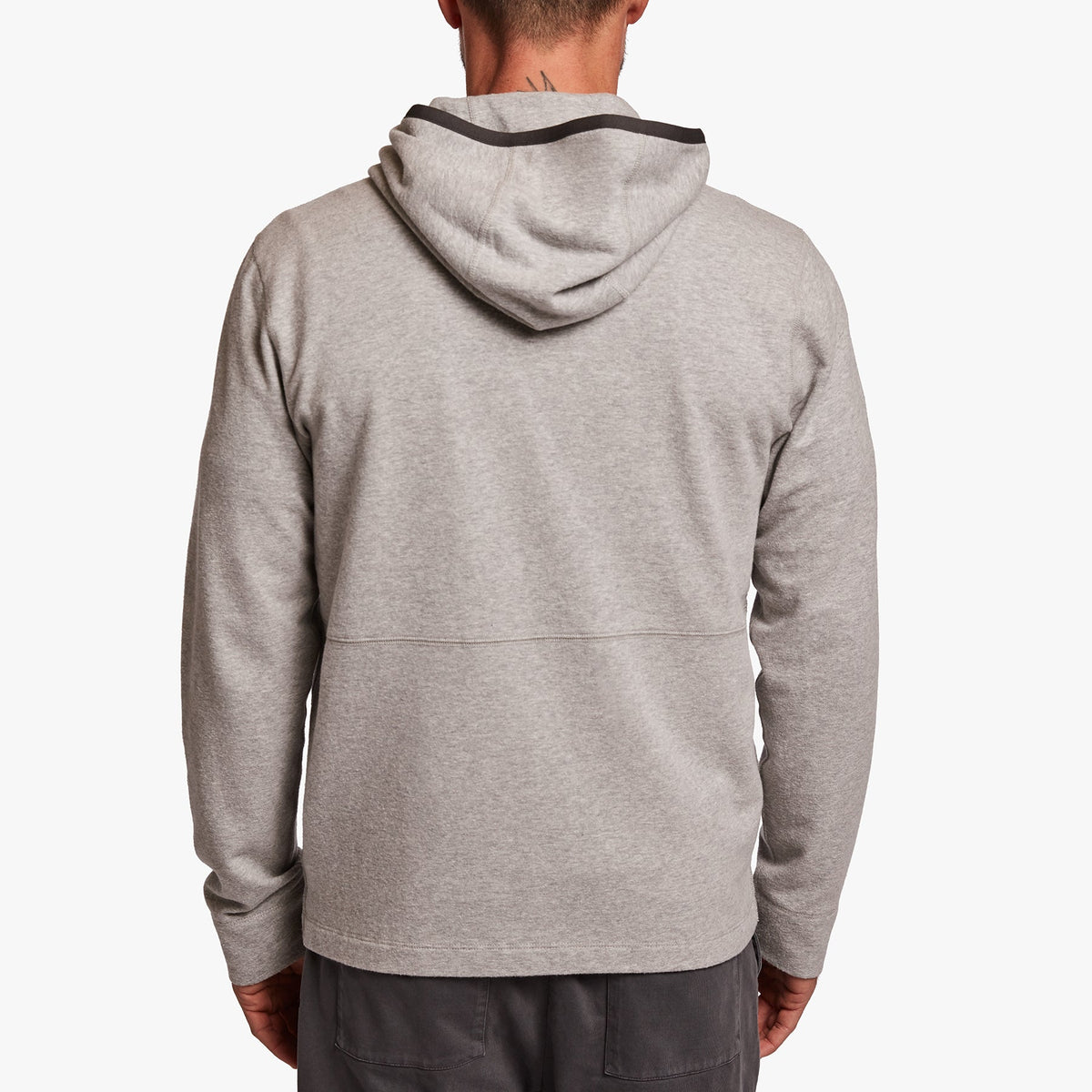 Cotton Fleece Zip Up Hoodie In Heather Grey | James Perse Los Angeles