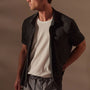 Cotton Terry Placket Short Sleeve in Carbon | James Perse Los Angeles