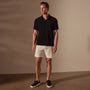 Cotton Terry Short Sleeve Polo in Black | James Perse Los Angeles