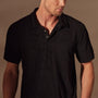 Cotton Terry Short Sleeve Polo in Black | James Perse Los Angeles