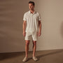 Cotton Terry Short Sleeve Polo in White | James Perse Los Angeles