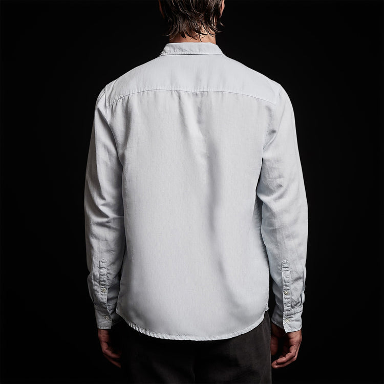 Cotton Linen Twill Classic Fit Shirt in Baby Blue Pigment | James Perse Los Angeles