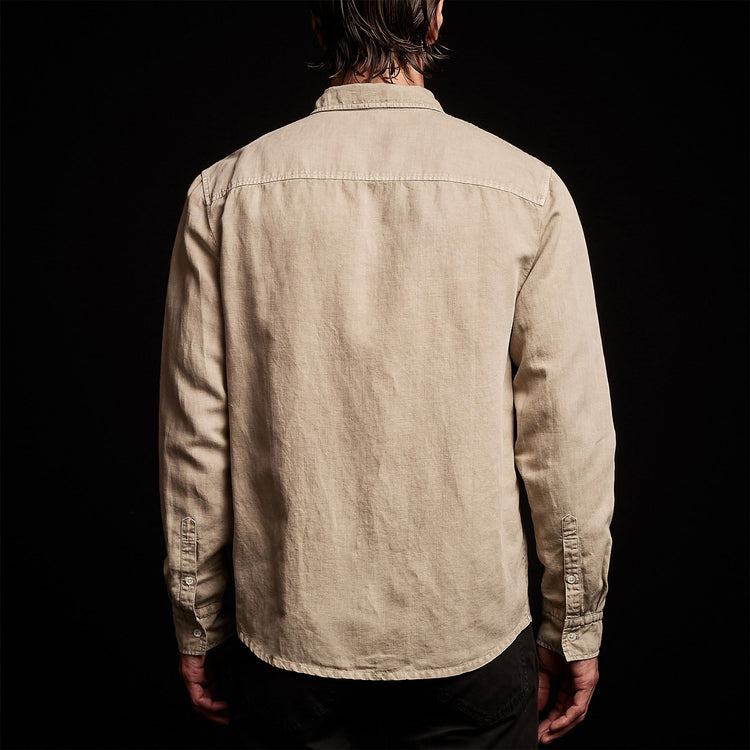 Cotton Linen Twill Classic Fit Shirt in Toast Pigment | James Perse Los Angeles
