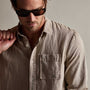 Cotton Linen Twill Classic Fit Shirt in Toast Pigment | James Perse Los Angeles