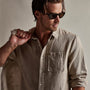 Cotton Linen Twill Classic Fit Shirt in Toast Pigment | James Perse Los Angeles
