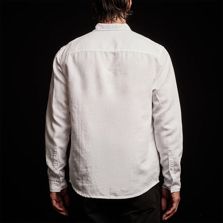 Cotton Linen Twill Classic Fit Shirt in White | James Perse Los Angeles