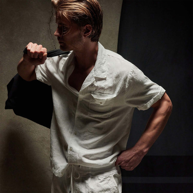 Cotton Linen Short Sleeve in White | James Perse Los Angeles
