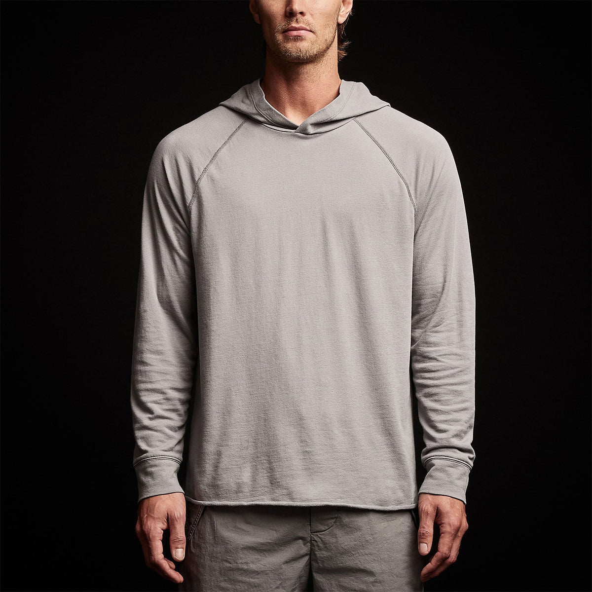 Crisp Cotton Terry Hoodie in Silver Grey | James Perse Los Angeles